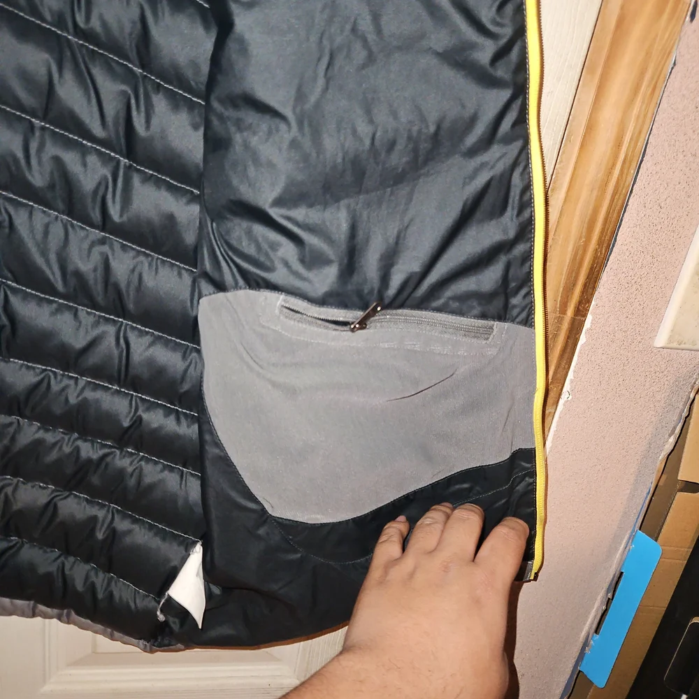 Patagonia Men's Charcoal Vest with Yellow Trim - Picture 5 of 7